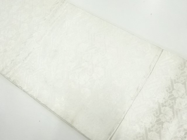 JAPANESE KIMONO / ANTIQUE MARU OBI / WOVEN LEAVES